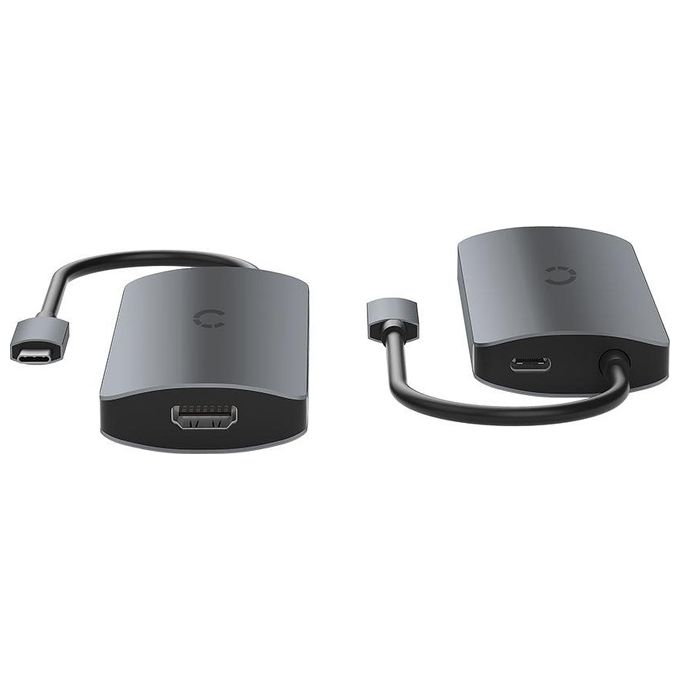 Cygnett BSA-MPA-CG-PUCHUB-BLK Unite PocketMate Hub USB-C 6 in 1 HDMI 4K USB 3.1 Gen 1 PD 100W colore Grigio