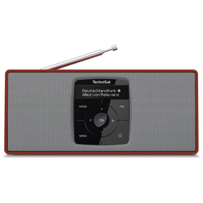 TechniSat 0003-3911 DIGITRADIO 2 S Radio portatile digitale DAB+ FM Bluetooth 5.0 Display OLED Batteria rimovibile 10 ore Potenza audio 2 W colore Rosso e Argento