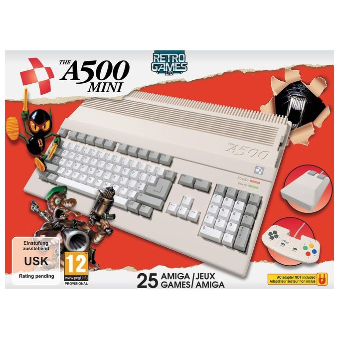 Retro Games THEA500 Mini Console Amiga 25 Giochi Inclusi HDMI 720p USB colore Grigio