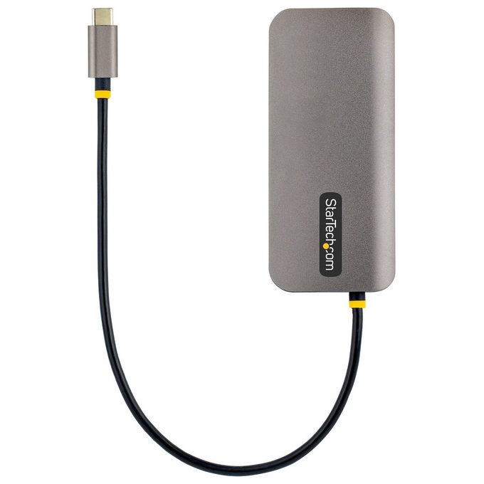 StarTech 115B-USBC-MULTIPORT Hub USB-C 8in1 HDMI 4K 60Hz 3x USB-A 5Gbps GbE SD MicroSD PD 100W cavo 30cm colore Grigio
