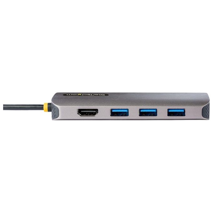 StarTech 115B-USBC-MULTIPORT Hub USB-C 8in1 HDMI 4K 60Hz 3x USB-A 5Gbps GbE SD MicroSD PD 100W cavo 30cm colore Grigio