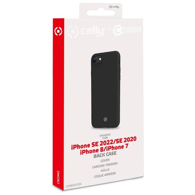 Celly Cromo Cover per iPhone SE 2022-2020-8-7 Nero