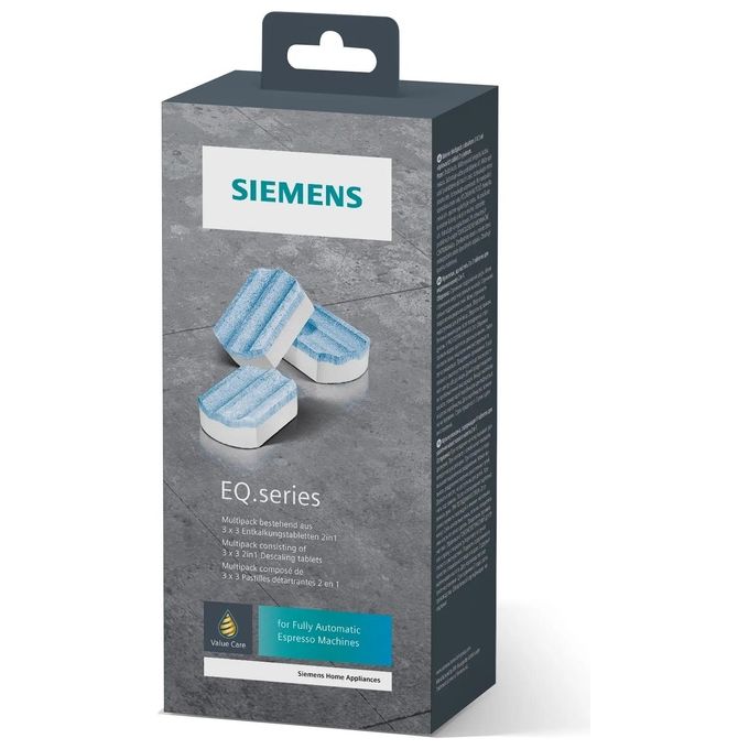 Siemens TZ80032A EQ Series Pastiglie Decalcificanti Multipack 9 pz 2 in 1 Anticalcare e Anticorrosione