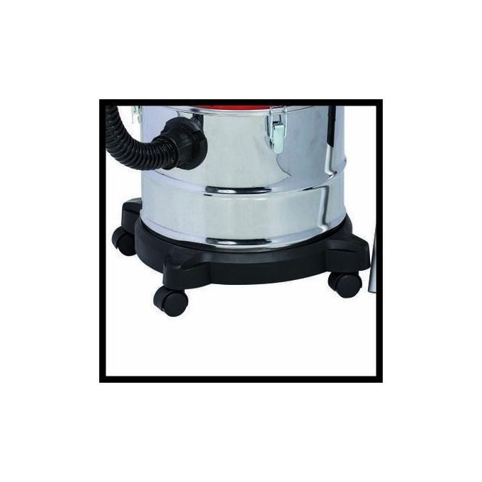 Einhell 2351700 Power X-Change Aspiracenere a batteria 18V 15 L 100 mbar con sistema pulizia filtro tubo metallo 4 ruote orientabili colore Nero Grigio Rosso