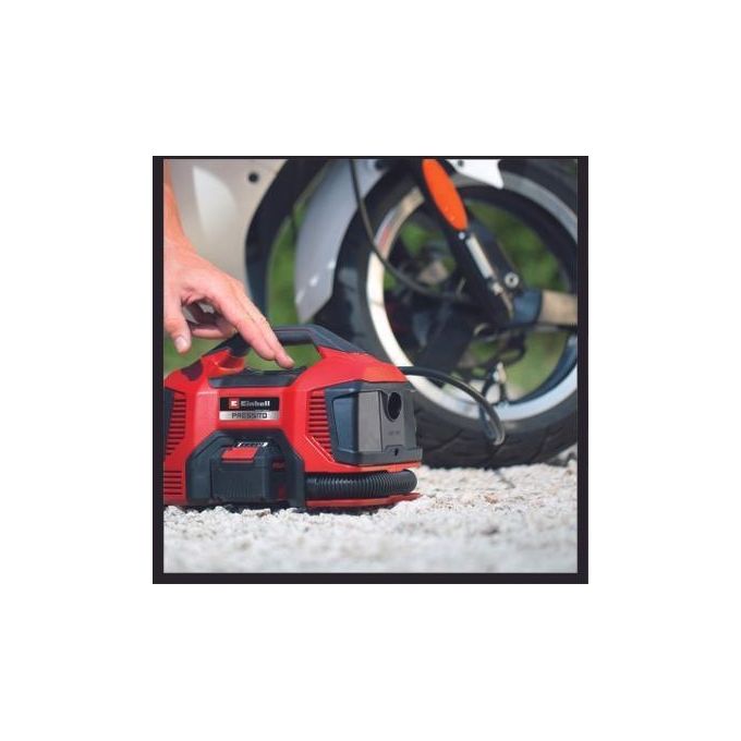 Einhell 4020467 PRESSITO 18-21 Compressore a Batteria 18 V 10 5 bar 21 l-min colore Nero Rosso