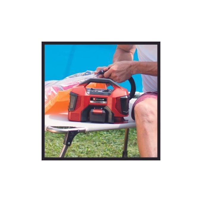 Einhell 4020467 PRESSITO 18-21 Compressore a Batteria 18 V 10 5 bar 21 l-min colore Nero Rosso