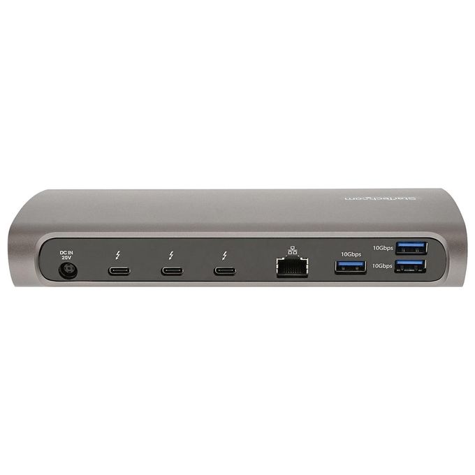 StarTech.com TB4CDOCKUE Docking Station Thunderbolt 4 Power Delivery 96W Dual Monitor 4K 60Hz Single Monitor 8K 3x Thunderbolt 4 4x USB-A SD GbE colore Nero Grigio