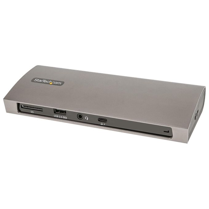 StarTech.com TB4CDOCKUE Docking Station Thunderbolt 4 Power Delivery 96W Dual Monitor 4K 60Hz Single Monitor 8K 3x Thunderbolt 4 4x USB-A SD GbE colore Nero Grigio