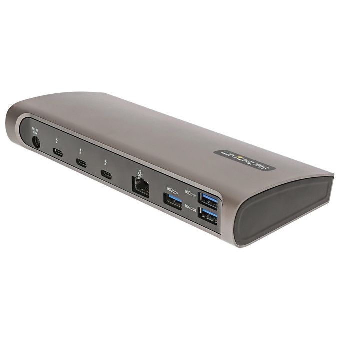 StarTech.com TB4CDOCKUE Docking Station Thunderbolt 4 Power Delivery 96W Dual Monitor 4K 60Hz Single Monitor 8K 3x Thunderbolt 4 4x USB-A SD GbE colore Nero Grigio