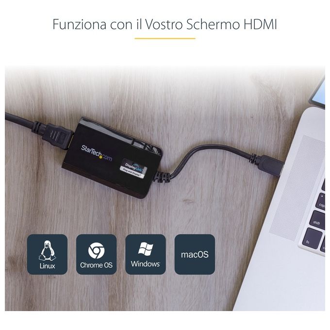 StarTech Adattatore convertitore USB 3.0 a HDMI 4K per MacÂ and PC Scheda Video esterna DisplayLinK HD 1080p