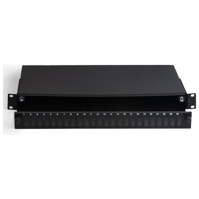Link Cassetto Fibra Ottica 24 Porte per Adattatori Sc Duplex 1 Unita' per Installazione 19'' Nero Vuoto