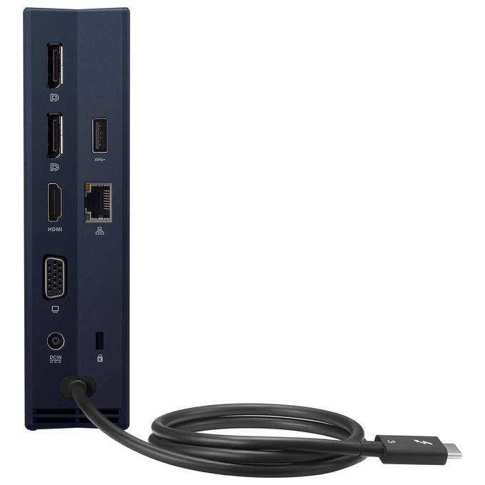 ASUS 90NX0460-P00030 SimPro Dock 2 Docking Station Thunderbolt 3 con USB 3.2 Gen 2 DisplayPort 1.4 HDMI 2.0 VGA LAN 1000M e lettore Smart Card colore Nero Blu