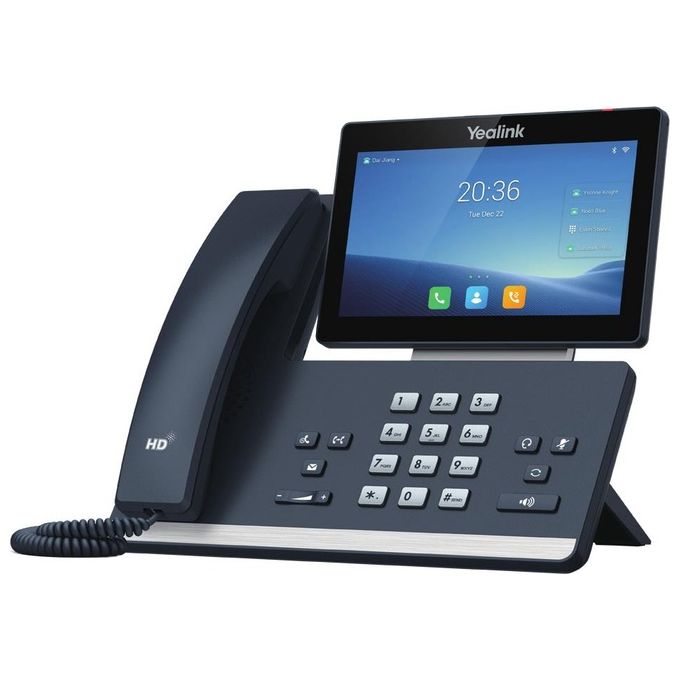 Yealink 1301111 T58W Telefono IP Android con Schermo Touchscreen da 7 pollici 1024 x 600 Bluetooth 4.2 Wi-Fi Dual Band 2 Porte Gigabit Ethernet PoE Supporto fino a 16 Account SIP colore Nero