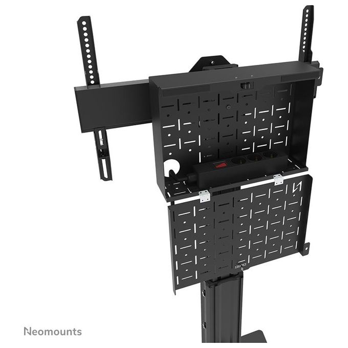 Neomounts FL45S-825BL1 Supporto da pavimento per TV 37-75'' Regolabile in Altezza 104-157 cm con Gestione Cavi e Piastra di Sicurezza colore Nero