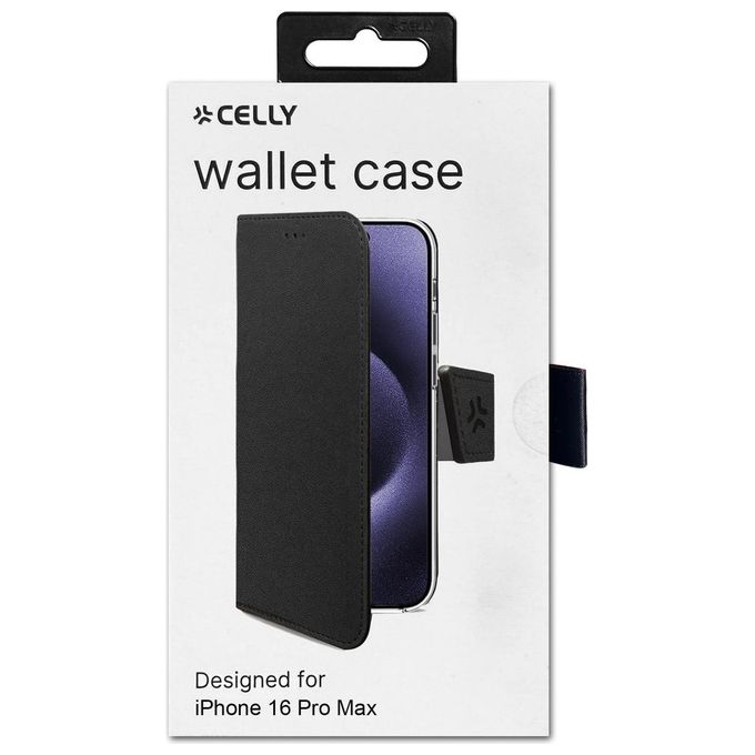 Celly Wally Case per iPhone 16 Pro Max Nero