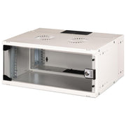 Digitus DN-49200 SOHO Pro – Armadio Rack 19'' a Parete 4U, profondita' 400 mm, porta in vetro, carico max 60 Kg, colore Grigio