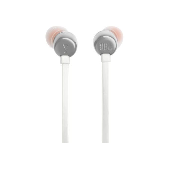 JBL Tune 310 C Auricolari In-Ear ad Alta Risoluzione Audio con Cavo Piatto Antigroviglio Comando a 3 Tasti Bassi Profondi JBL Pure Bass Bianco