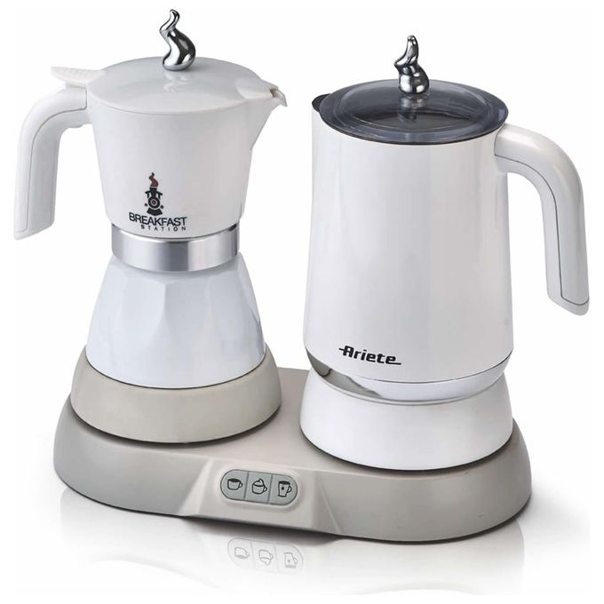 Macchina Caffe' Espresso Moka Elettrica 2 o 4 Tazze + Cappucinatore Montalatte Potenza 500 Watt - Breakfast Station - 1344