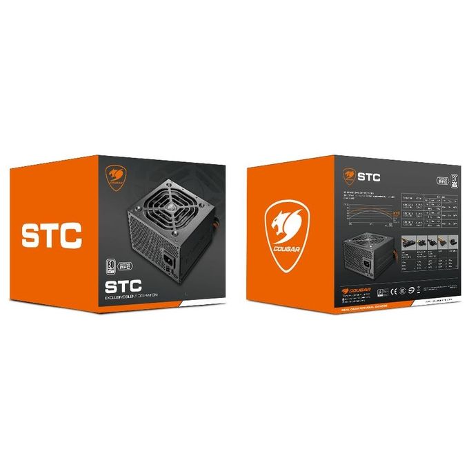 Cougar CGR-STC600 STC 600 Alimentatore PC ATX 600W 80 PLUS Active PFC 6 SATA 2 PCIe 120mm Fan Non Modulare colore Nero