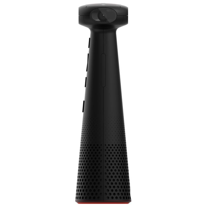 IPEVO 5-906-2-08-00 Totem 360 Telecamera per Sala Riunioni 360° 5K con AI Framing e Tracking 4 Microfoni Omnidirezionali Altoparlante 6W USB-C colore Nero