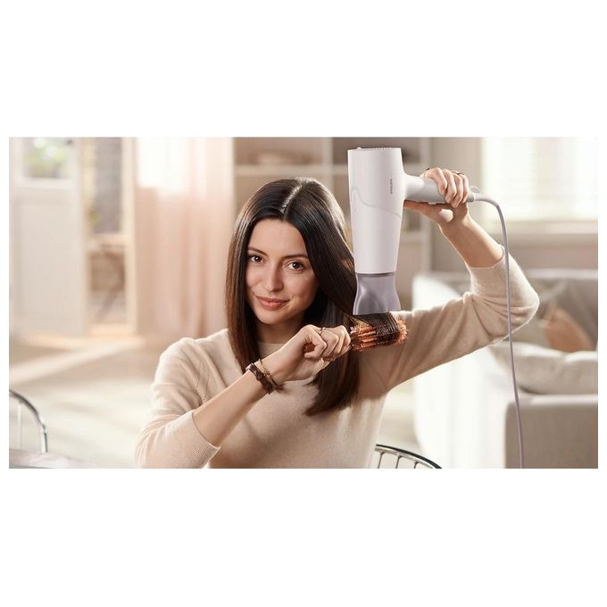 Philips BHD501-20 5000 Series Asciugacapelli 2100W Motore DC ThermoProtect 4x Ionic Care 6 Impostazioni Concentratore Diffusore colore Bianco