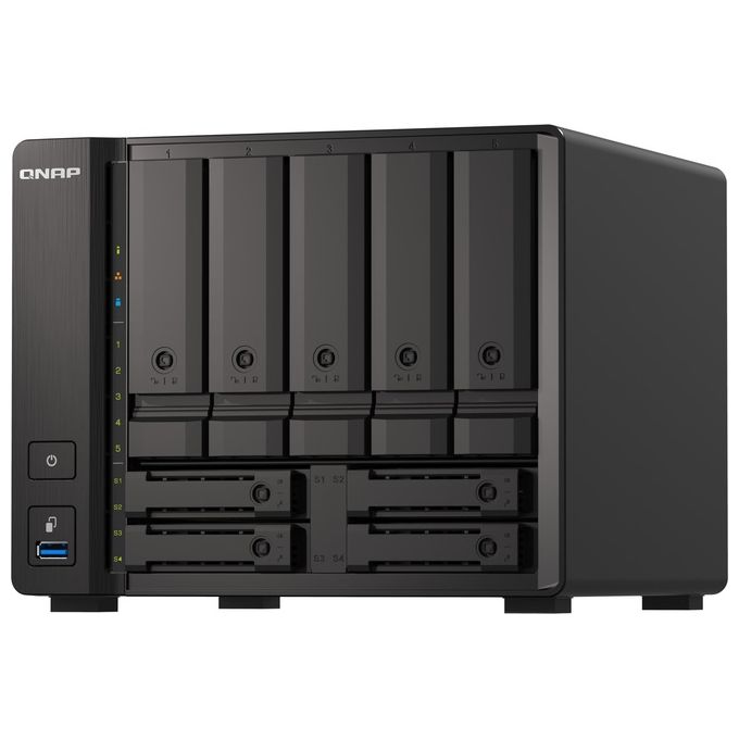 QNAP TS-H973AX-8G TS-H973AX NAS Tower 9 baie AMD Ryzen V1500B 8 GB DDR4 QuTS hero colore Nero