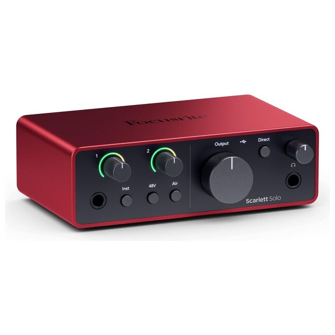Focusrite MOSC0032 Scarlett Solo 4th Gen Interfaccia Audio USB-C 2 In 2 Out 24bit 192kHz 1 Preamplificatore colore Rosso e Nero