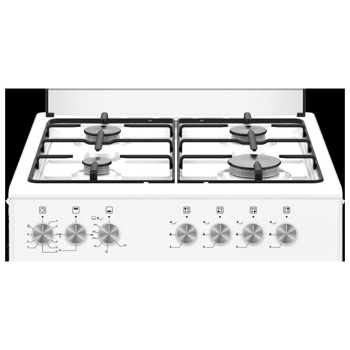 La Germania SE664GB24 Cucina a Gas 60 cm 4 Fuochi Forno Gas Ventilato Grill Elettrico 57 L Classe A (93x60x60 cm) colore Bianco