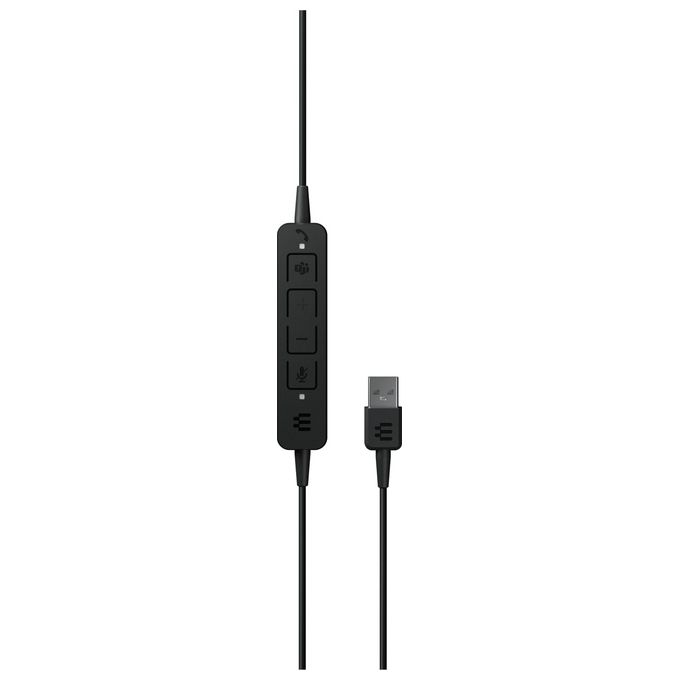 EPOS 1000901 ADAPT 160T USB II Auricolare Cablato USB Tipo A Certificato Microsoft Teams Microfono con Cancellazione del Rumore colore Nero