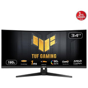 ASUS 90LM0AA0-B01170 TUF Gaming Monitor Gaming Curvo 34'' WQHD 3440x1440 180Hz FreeSync Premium HDR DisplayHDR 400 90% DCI-P3 colore Nero