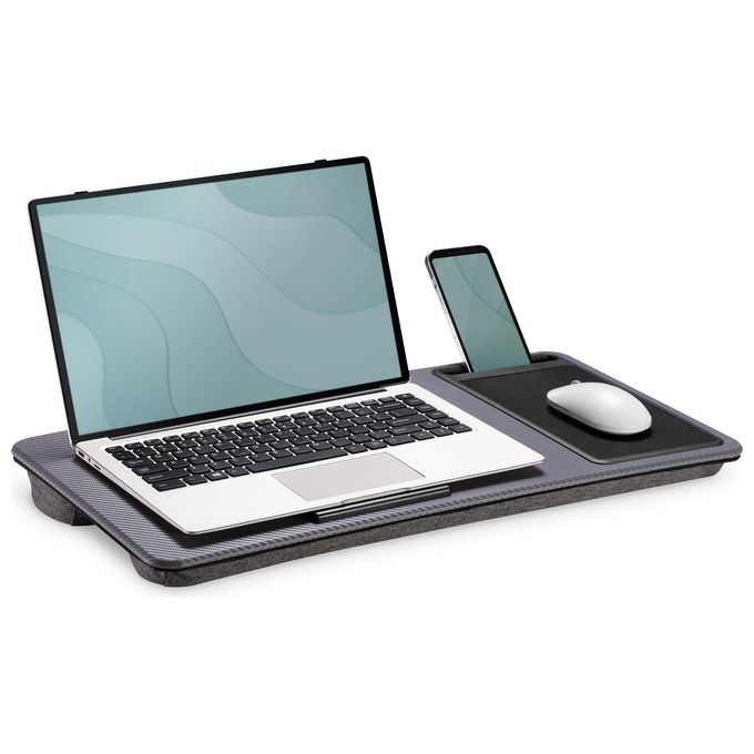 Digitus DA-90441 Stazione di Lavoro per Notebook fino a 17'' con Tappetino Mouse e Supporto Smartphone colore Grigio