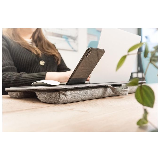 Digitus DA-90441 Stazione di Lavoro per Notebook fino a 17'' con Tappetino Mouse e Supporto Smartphone colore Grigio