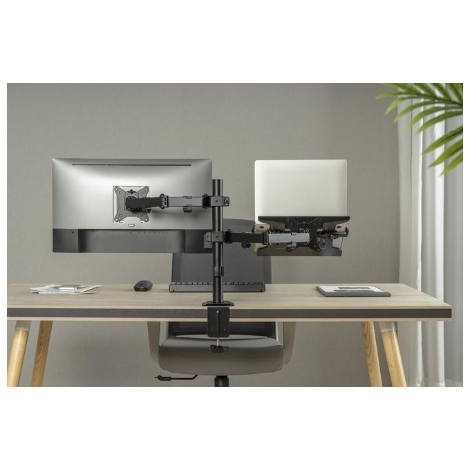 Digitus DA-90436 Supporto per monitor singolo e notebook 1x32'' 9 Kg Regolabile Altezza Rotazione Inclinazione colore Nero