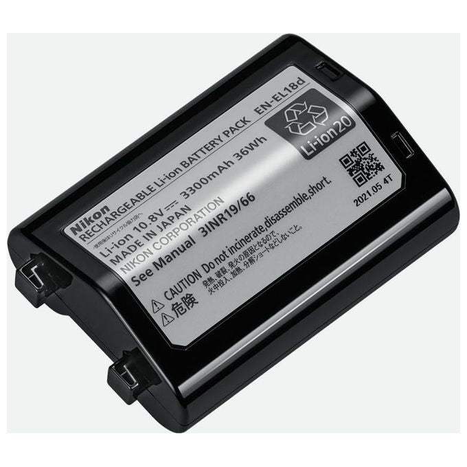 Nikon VFB12902 EN-EL18d Batteria Ricaricabile Ioni di Litio 3300 mAh 10,8 V per Nikon Z9 D6 D5 colore Nero