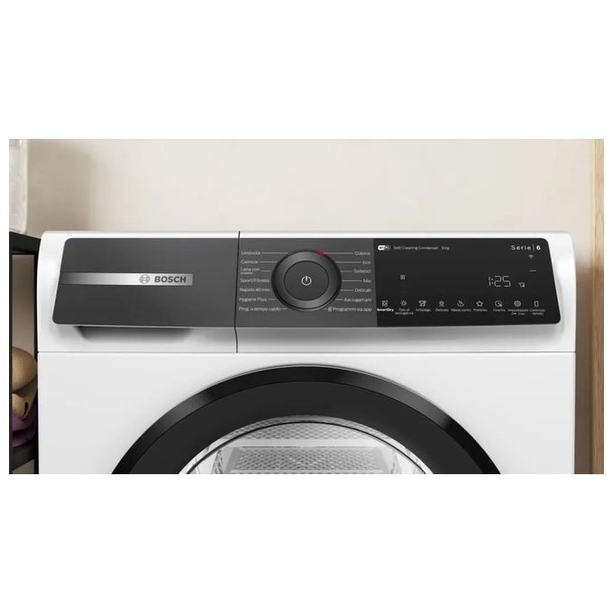 Bosch WQH245B0IT Serie 6 Asciugatrice Pompa di Calore 9 Kg Classe A Condensatore Autopulente Wi-Fi SmartDry (84x60x61 cm) colore Bianco