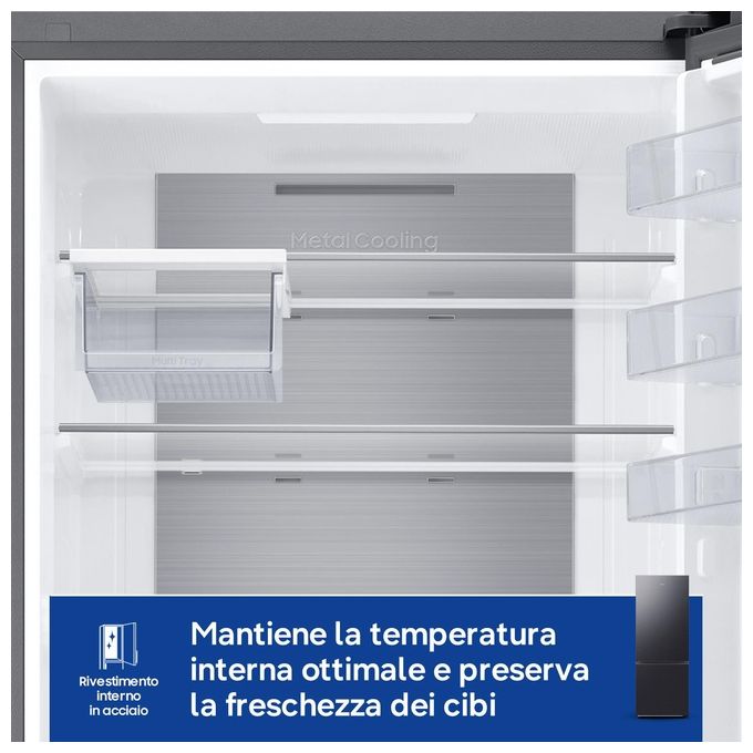 Samsung RB53DG706AB1EF Frigorifero Combinato 538 L 203 cm Classe B 34 dB No Frost Twin Cooling Wi-Fi SpaceMax colore Nero