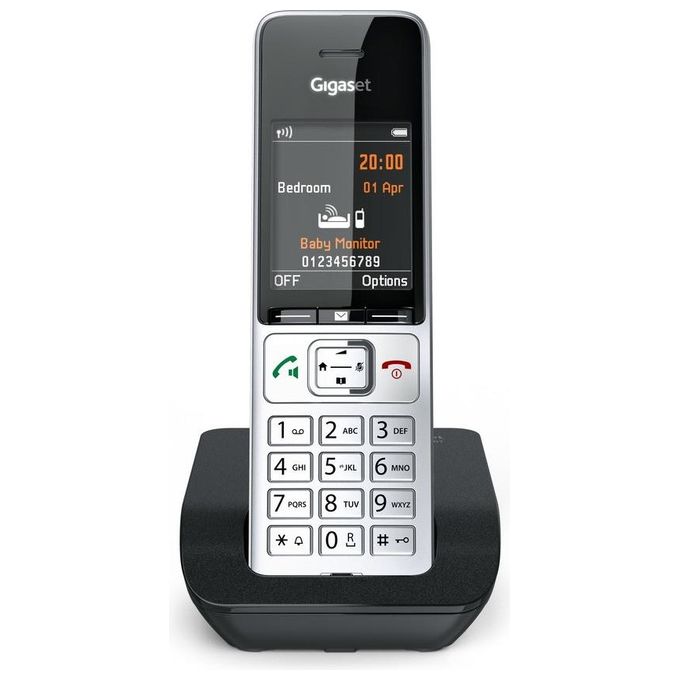 Gigaset S30852-H3003-B101 Comfort 500 Telefono Cordless DECT GAP Display 2,2'' TFT Vivavoce Baby Monitor colore Nero