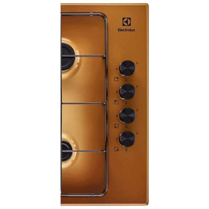 Electrolux EGS6414T Piano Cottura a Gas 4 Fuochi Bruciatore Tripla Corona Comandi Laterali 60 cm Terra di Francia