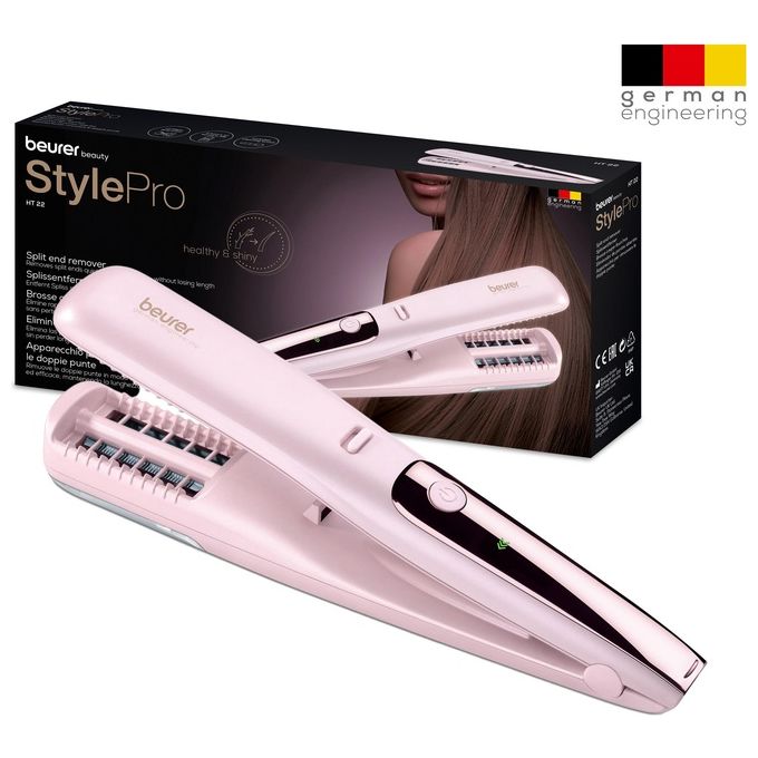 Beurer HT22 Rifinitore Doppie Punte Ricaricabile USB batteria al litio lame in titanio display LED colore Rosa
