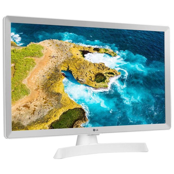 LG 24TQ510S-WZ Monitor TV 23.6'' Smart webOS 22 LED HD DVB-T2 S2 Wi-Fi Bluetooth AirPlay 2 colore Bianco