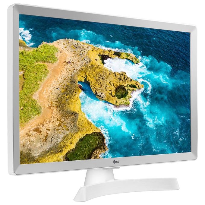 LG 24TQ510S-WZ Monitor TV 23.6'' Smart webOS 22 LED HD DVB-T2 S2 Wi-Fi Bluetooth AirPlay 2 colore Bianco
