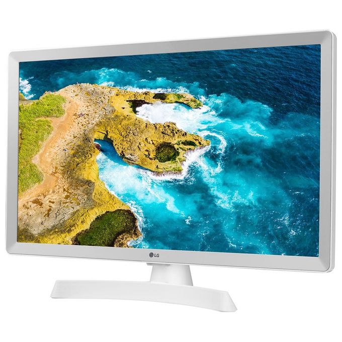 LG 24TQ510S-WZ Monitor TV 23.6'' Smart webOS 22 LED HD DVB-T2 S2 Wi-Fi Bluetooth AirPlay 2 colore Bianco