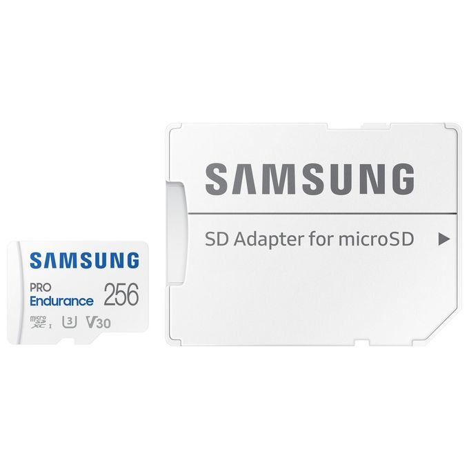 Samsung MB-MJ256K PRO Endurance MicroSDXC 256 GB UHS-I Classe 10 V30 U3 fino a 100 MB-s di lettura colore Bianco