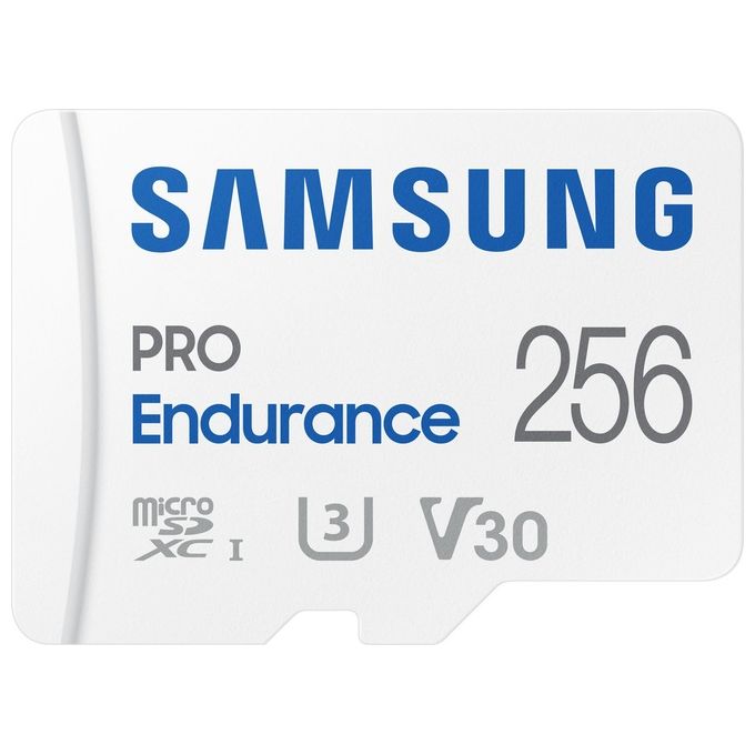 Samsung MB-MJ256K PRO Endurance MicroSDXC 256 GB UHS-I Classe 10 V30 U3 fino a 100 MB-s di lettura colore Bianco