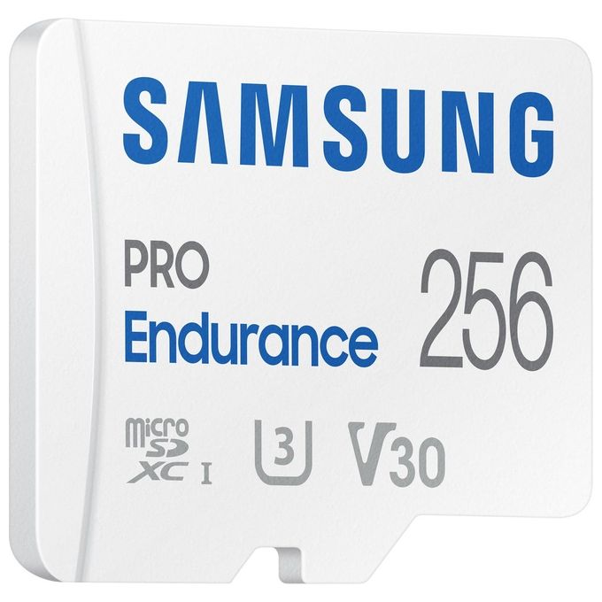 Samsung MB-MJ256K PRO Endurance MicroSDXC 256 GB UHS-I Classe 10 V30 U3 fino a 100 MB-s di lettura colore Bianco