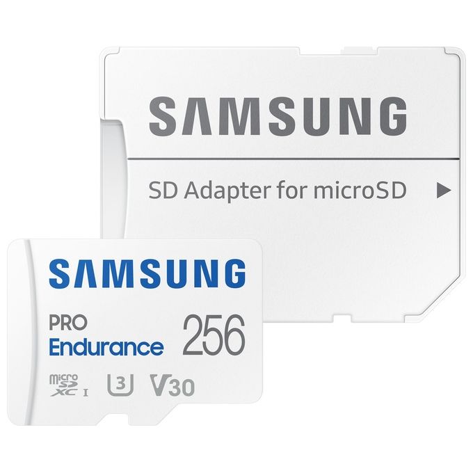 Samsung MB-MJ256K PRO Endurance MicroSDXC 256 GB UHS-I Classe 10 V30 U3 fino a 100 MB-s di lettura colore Bianco