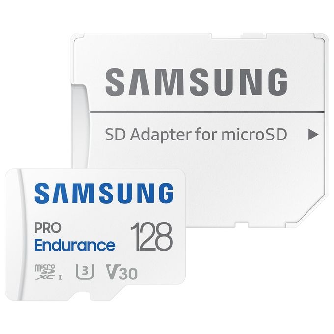 Samsung MB-MJ128KA-EU MicroSD PRO Endurance Scheda di Memoria 128 GB UHS-I V30 colore Bianco