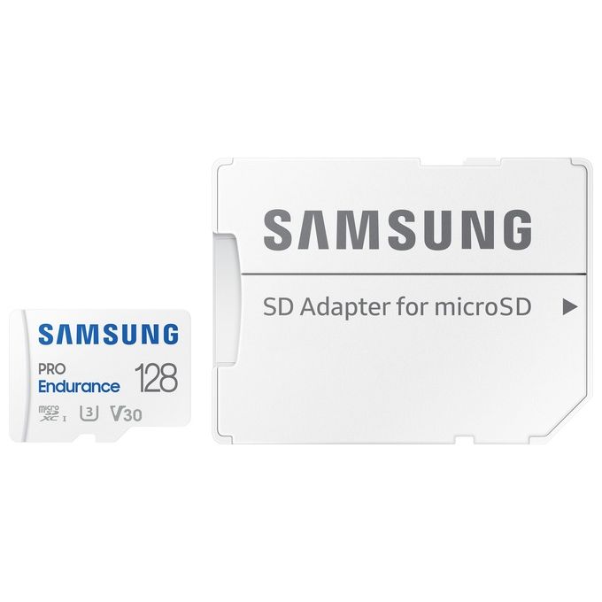 Samsung MB-MJ128KA-EU MicroSD PRO Endurance Scheda di Memoria 128 GB UHS-I V30 colore Bianco
