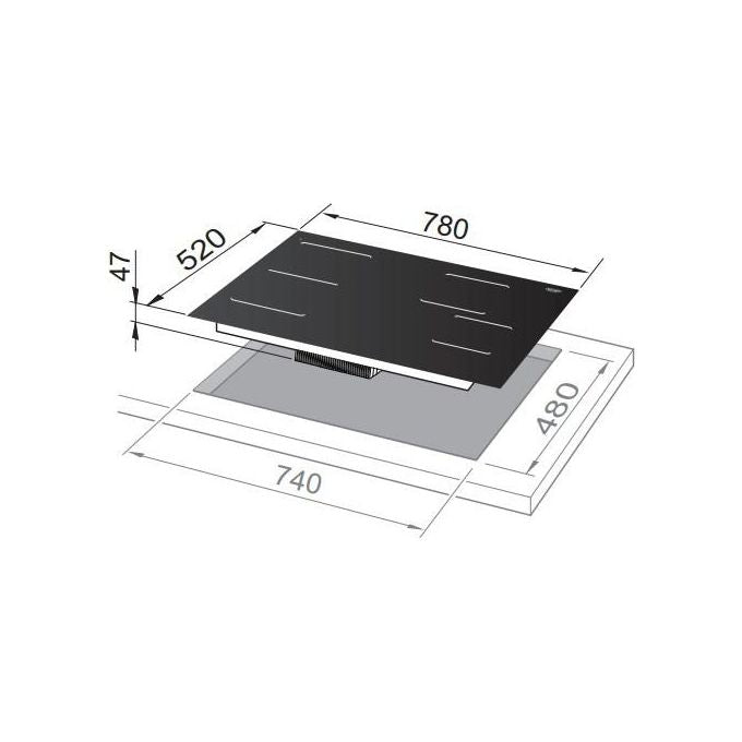 De'Longhi SLI 804 Life Piano cottura a induzione 78 cm 4 zone da incasso vetroceramica Touch Full Bridge colore Nero