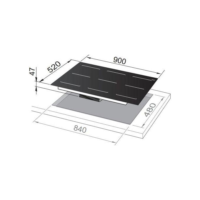 De'Longhi SLI 905 LIFE Piano cottura a induzione 90 cm 5 zone Full Bridge Vetroceramica Touch colore Nero